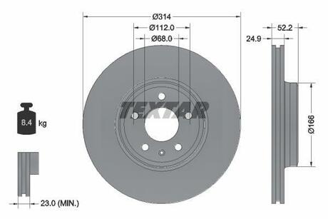 92159905 TEXTAR Гальмівний диск