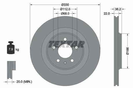 92160303 TEXTAR Тормозной диск