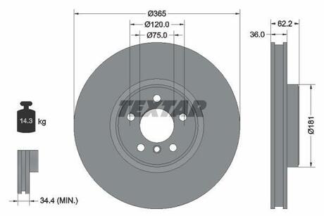 92161003 TEXTAR Тормозной диск