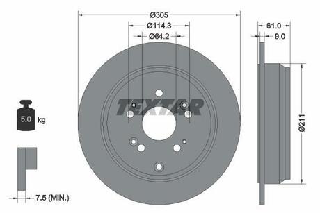 92162503 TEXTAR Тормозной диск