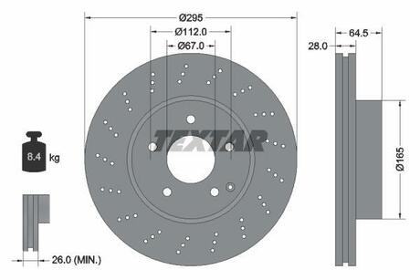 92165003 TEXTAR Тормозной диск