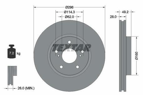 92174303 TEXTAR Тормозной диск