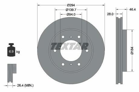 92180203 TEXTAR Тормозной диск