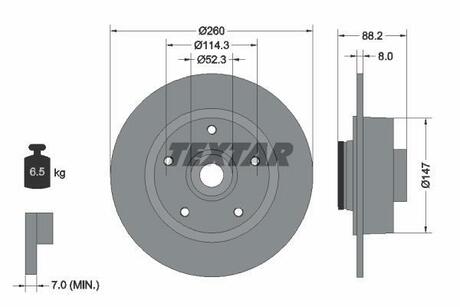 92195903 TEXTAR Тормозной диск