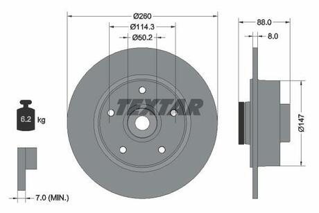 92196003 TEXTAR Тормозной диск