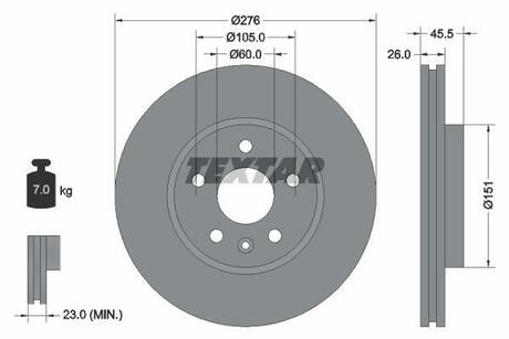 92198903 TEXTAR Тормозной диск