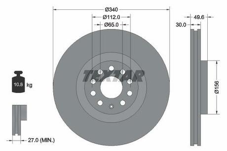 92229805 TEXTAR Тормозной диск