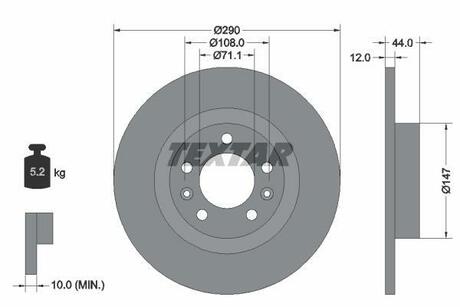 92238003 TEXTAR Тормозной диск