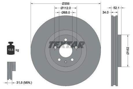 92238205 TEXTAR Тормозной диск