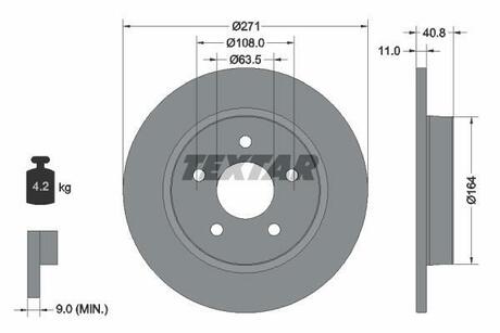 92239003 TEXTAR Тормозной диск