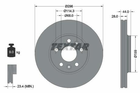 92268803 TEXTAR Тормозной диск
