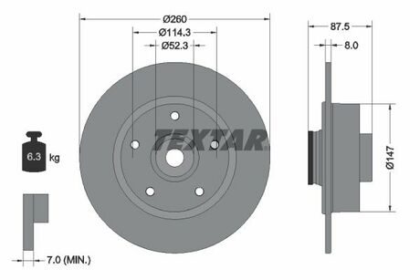 92295203 TEXTAR Тормозной диск