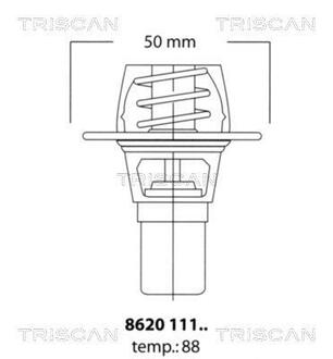862 011 191 TRISCAN Термостат 91 С Renault Clio 1.2/1.4/19 (B/C53) -92