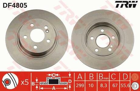 DF4805 TRW Гальмівний диск
