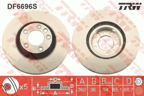 DF6696S TRW Тормозной диск