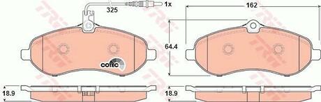 GDB1718 TRW Комплект тормозных колодок, дисковый тормоз