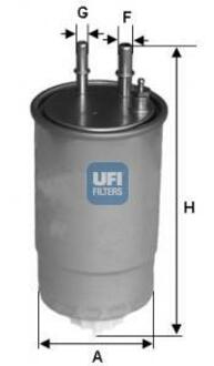 24.ONE.01 UFI Фільтр паливний FIAT DOBLO 1.3 D, DUCATO 2007 2.0-3.0 JTD 06- (вир-во UFI)