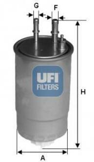 24.ONE.0B UFI Фільтр паливний FIAT DUCATO 2.0-3.0 JTD 06-, PSA 3.0 HDI 11- (вир-во UFI)