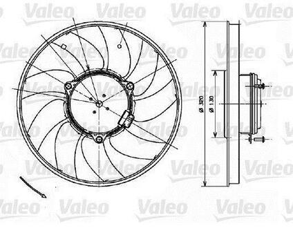 696083 Valeo Вентилятор радіатора кондиціонера VW Crafter/MB Sp