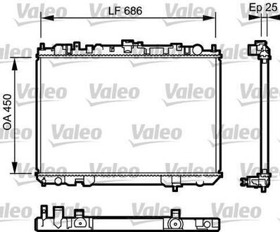 735081 Valeo Радіатор охолодження NISSAN X-TRAIL FL 2.2 DCI 4X4 (вир-во VALEO)