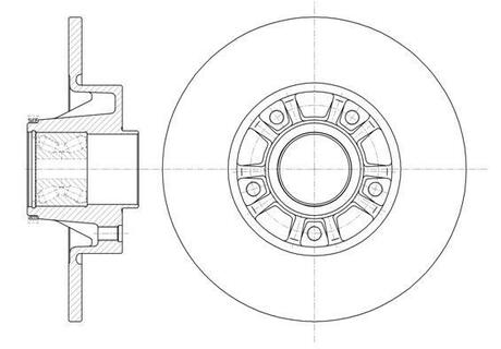 D6733.20 WOKING Диск тормозной задний (пр-во Remsa) (с подшипником с кольцом АБС) Renault Trafic