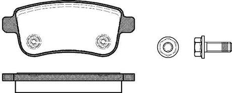 P12873.00 WOKING Комплект тормозных колодок, дисковый тормоз