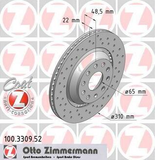 100.3309.52 ZIMMERMANN Тормозной диск