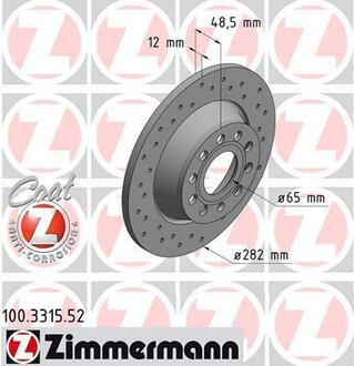 100.3315.52 ZIMMERMANN Диск гальмівний SPORT Z