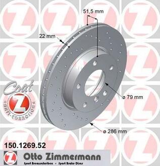 150.1269.52 ZIMMERMANN Тормозной диск