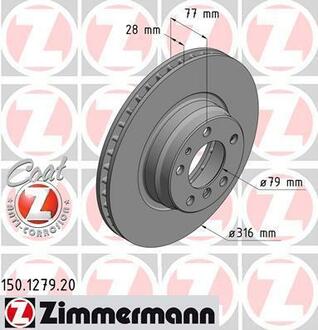 150127920 ZIMMERMANN Тормозной диск