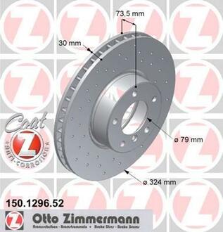 150.1296.52 ZIMMERMANN Тормозной диск