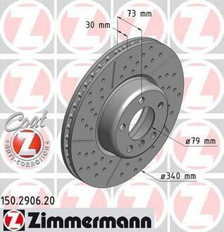 150.2906.20 ZIMMERMANN Диск гальмівний Coat Z