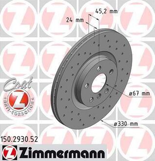 150293052 ZIMMERMANN Диск гальмівний SPORT Z