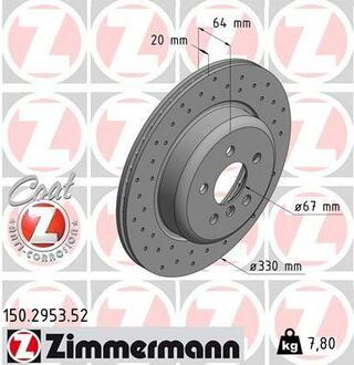 150295352 ZIMMERMANN Диск гальмівний SPORT Z правий