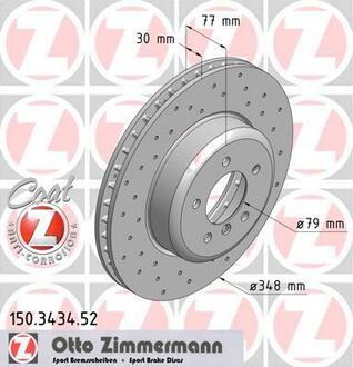 150.3434.52 ZIMMERMANN Диск гальмівний