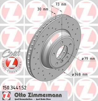 150.3441.52 ZIMMERMANN Диск гальмівний SPORT Z