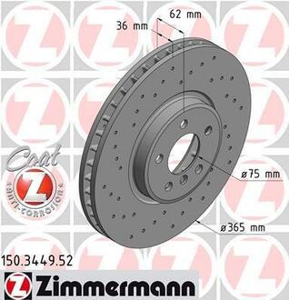 150.3449.52 ZIMMERMANN Тормозной диск