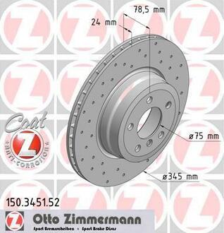 150.3451.52 ZIMMERMANN Диск гальмівний