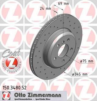 150.3480.52 ZIMMERMANN Тормозной диск