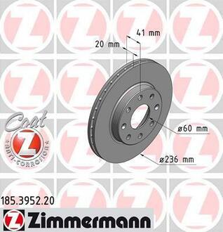 185.3952.20 ZIMMERMANN Тормозной диск