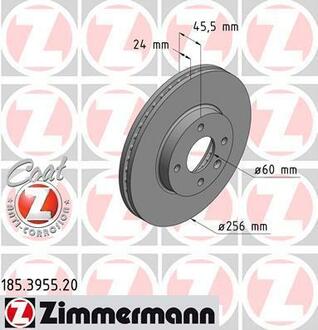 185.3955.20 ZIMMERMANN Диск тормозной