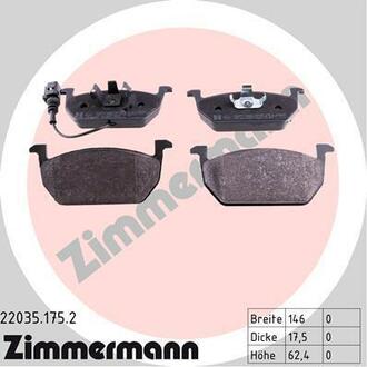 22035.175.2 ZIMMERMANN Комплект тормозных колодок, дисковый тормоз