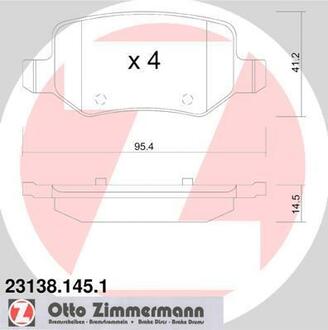 23138.145.1 ZIMMERMANN Комплект тормозных колодок, дисковый тормоз