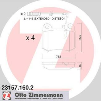 23157.160.2 ZIMMERMANN Комплект тормозных колодок, дисковый тормоз