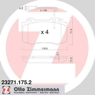 23271.175.2 ZIMMERMANN Комплект тормозных колодок, дисковый тормоз