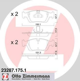 23287.175.1 ZIMMERMANN Комплект тормозных колодок, дисковый тормоз