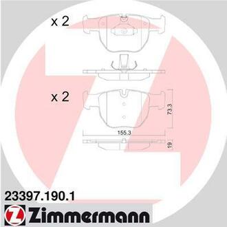 23397.190.1 ZIMMERMANN Комплект тормозных колодок, дисковый тормоз