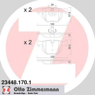 23448.170.1 ZIMMERMANN Комплект тормозных колодок, дисковый тормоз