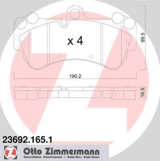 23692.165.1 ZIMMERMANN Комплект тормозных колодок, дисковый тормоз