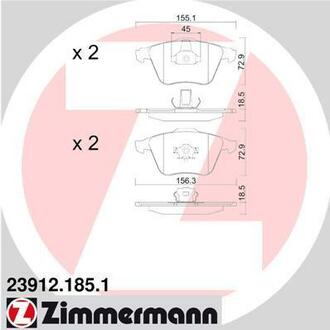 23912.185.1 ZIMMERMANN Комплект тормозных колодок, дисковый тормоз